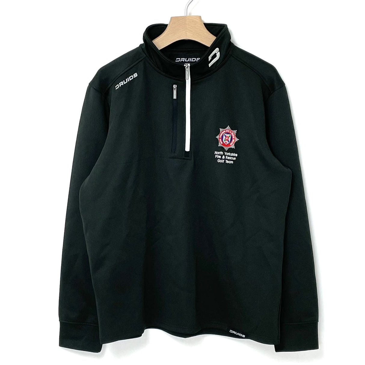 【1点物】イギリス・ノースヨークシャー消防 Fire & Rescue ブラック ゴルフチーム ハーフZIPシャツ Mサイズ 新品 UK239=