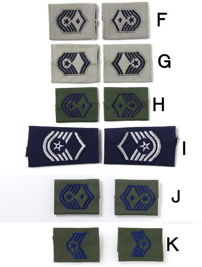 【1ペア】アメリカ空軍 USAF ショルダー階級章 新品 US-SHRANK-