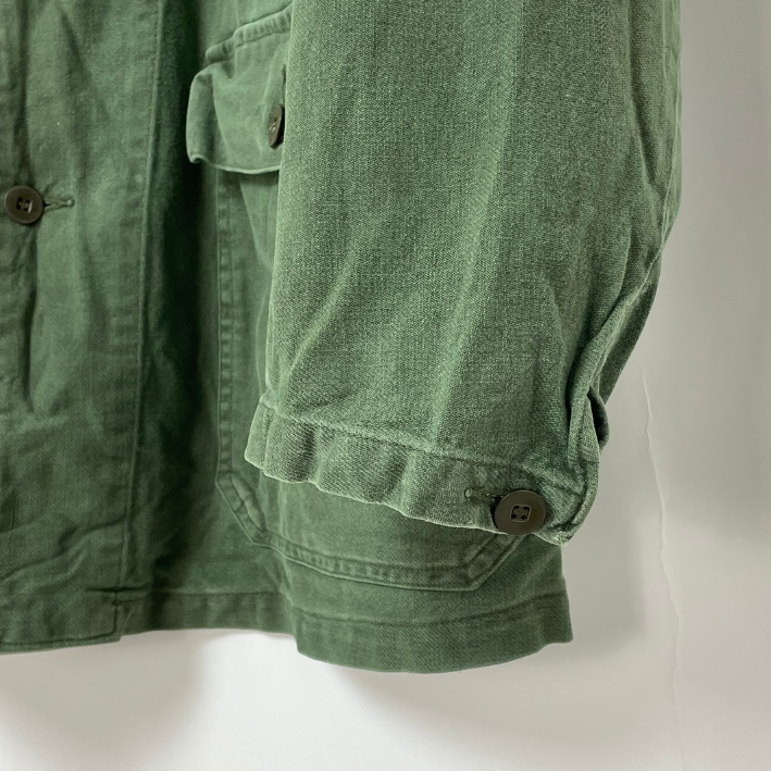 スウェーデン軍 グリーン オーバードラグスロック M-59 ユーティリティーワークジャケット USED W22U-2PKT=