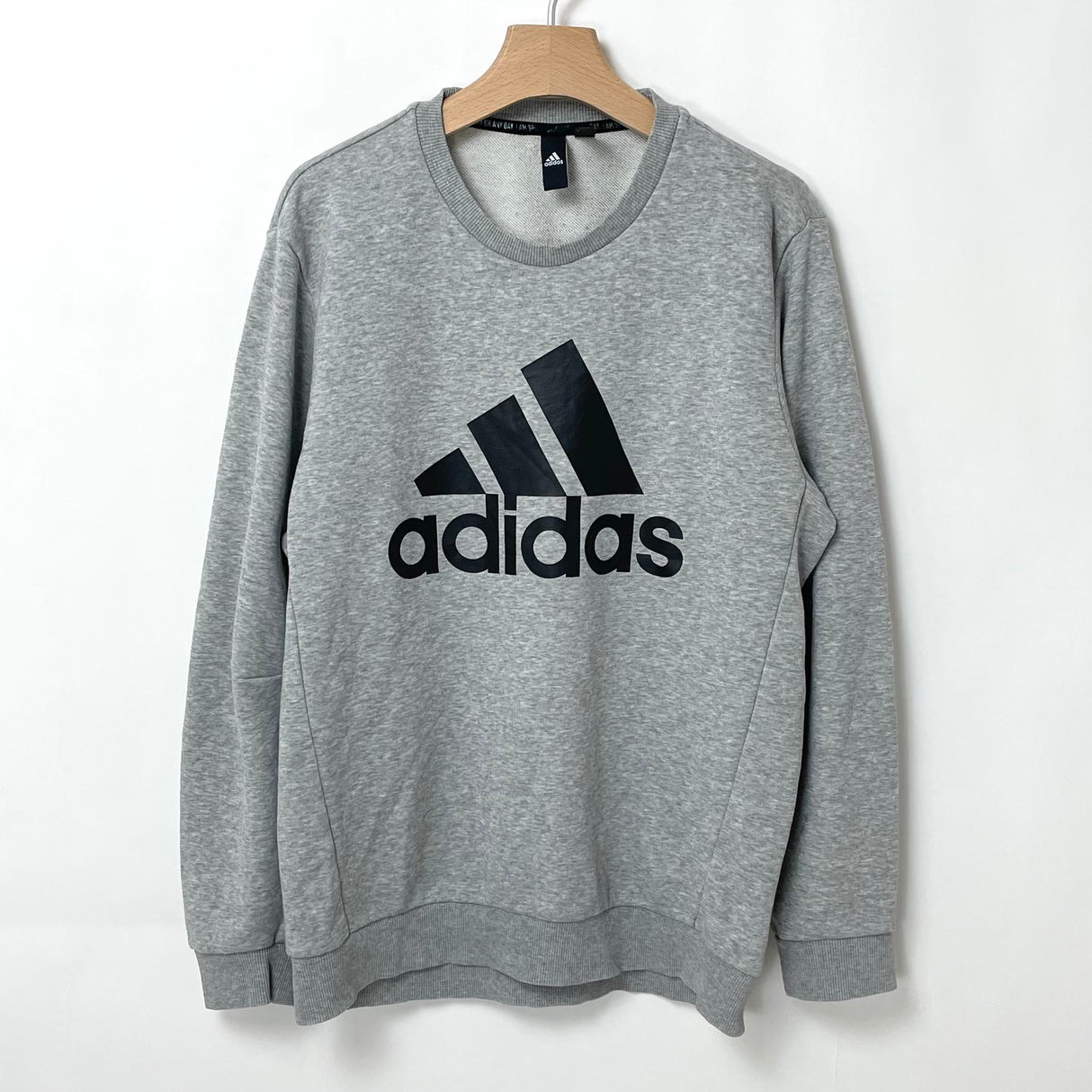 adidas/アディダス グレー ビッグロゴ スウェットシャツ Mサイズ【FB-SS-0019B=】