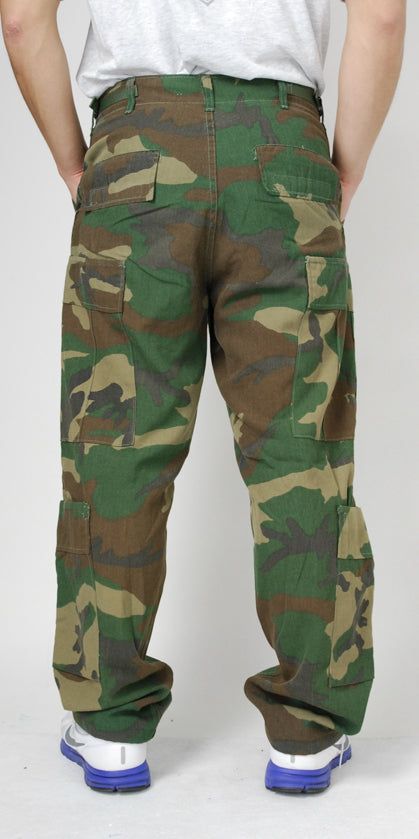 アメリカ軍 ウッドランドカモ ノメックス エアクルーパンツ USED 123U=