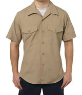 アメリカ海兵隊 USMC カーキ 半袖ドレスシャツ 新品 -