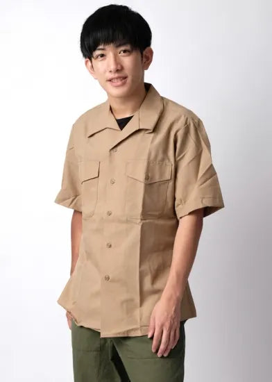 アメリカ海兵隊 USMC カーキ 半袖ドレスシャツ 新品 -