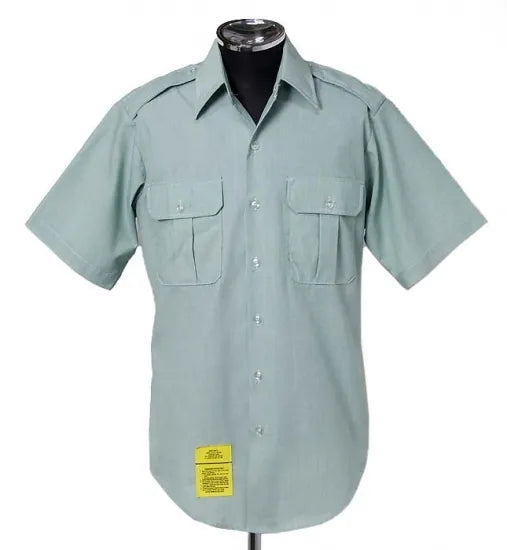 アメリカ陸軍 U.S.ARMY ライトグリーン メンズ 半袖ドレスシャツ USED AMY-SS-U-