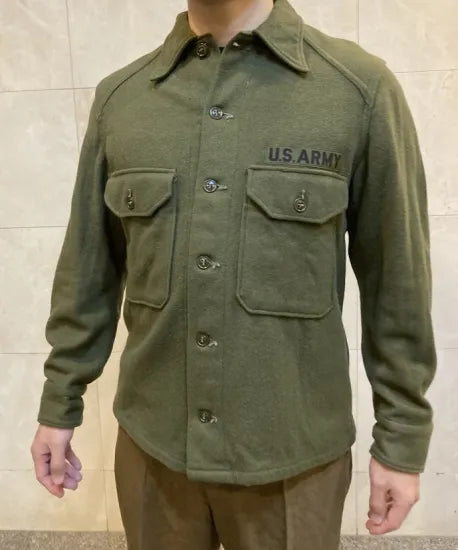 アメリカ軍 U.S.ARMY ビンテージ OG-108 ウール フィールドシャツ ワッペン付 USED
