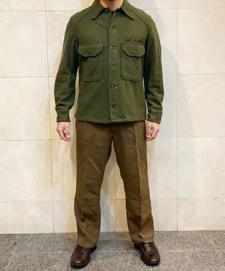 アメリカ軍 U.S.ARMY ビンテージ OG-108 ウール フィールドシャツ ワッペン付 USED