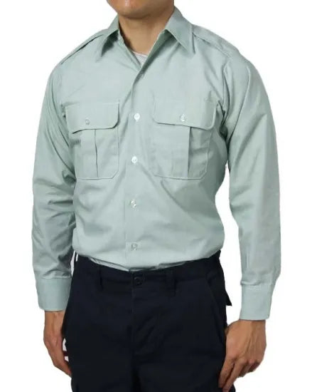 アメリカ陸軍 U.S.ARMY ライトグリーン 長袖ドレスシャツ 新品 -
