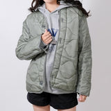 アメリカ軍 フォリッジグリーン M-65 フィールドジャケット用 キルティングライナー 前ボタン付 新品 JKLINER-GN-BTN
