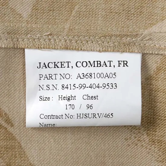 イギリス軍 DPM デザートカモ FR コンバットジャケット 新品 B41N=