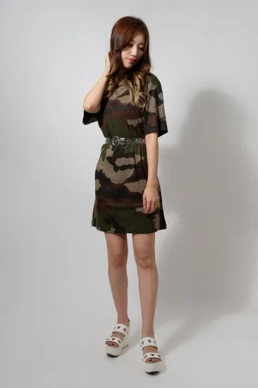 フランス軍 PETIT BATEAU/プチバトー CCE カモフラージュ ワンピース 新品 ONE-PIECE-