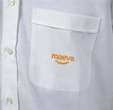 フランス MAEVA ホワイト 半袖ワークシャツ 新品 -