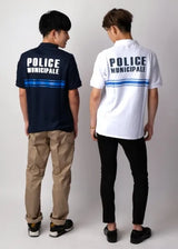 フランス自治体警察 POLICE MUNICIPALE ホワイト ハーフジップ ポロシャツ 新品 F99N-