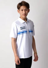 フランス自治体警察 POLICE MUNICIPALE ホワイト ハーフジップ ポロシャツ 新品 F99N-