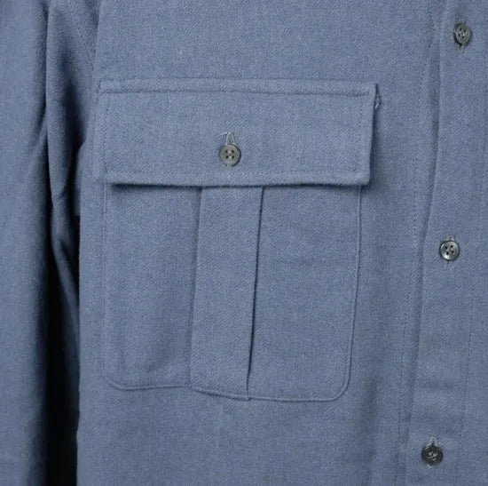イタリア軍 ブルーグレー フラネルシャツ 新品 =