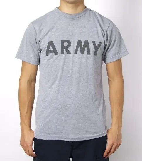 (6/21まで特価)アメリカ軍 U.S.ARMY グレー 前期型 IPFU トレーニング Tシャツ USED -