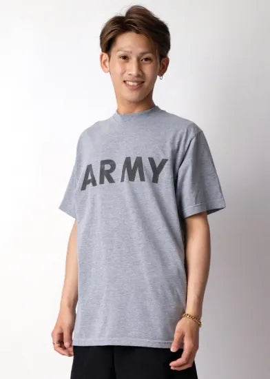 (6/21まで特価)アメリカ軍 U.S.ARMY グレー 前期型 IPFU トレーニング Tシャツ USED -