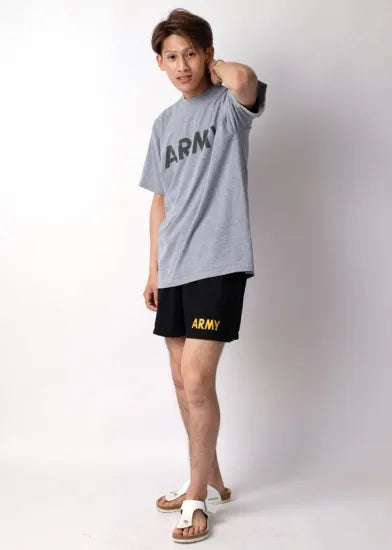 (6/21まで特価)アメリカ軍 U.S.ARMY グレー 前期型 IPFU トレーニング Tシャツ USED -