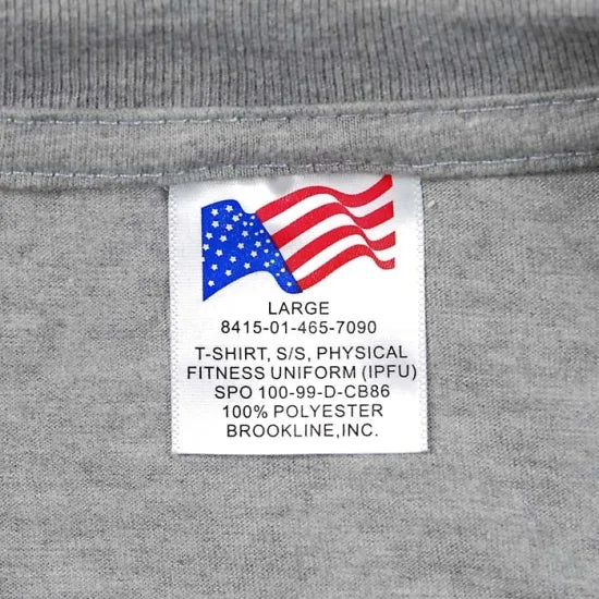 (6/21まで特価)アメリカ軍 U.S.ARMY グレー 前期型 IPFU トレーニング Tシャツ USED -