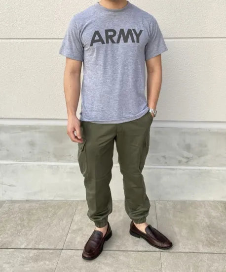 (6/21まで特価)アメリカ軍 U.S.ARMY グレー 前期型 IPFU トレーニング Tシャツ USED -