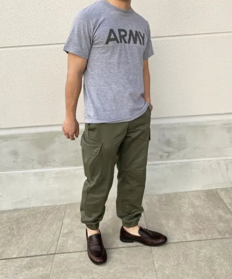 (6/21まで特価)アメリカ軍 U.S.ARMY グレー 前期型 IPFU トレーニング Tシャツ USED -