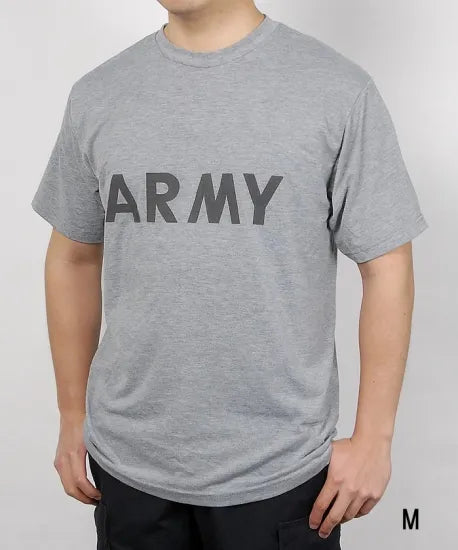 (6/21まで特価)アメリカ軍 U.S.ARMY グレー 前期型 IPFU トレーニング Tシャツ USED -