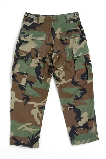 【スモール特価】アメリカ軍 ウッドランドカモ リップストップ コンバットパンツ USED 102RU-S=