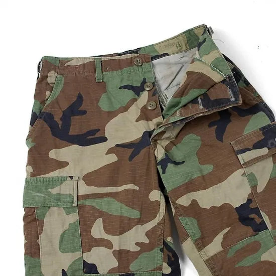 【スモール特価】アメリカ軍 ウッドランドカモ リップストップ コンバットパンツ USED 102RU-S=