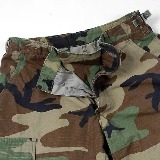 【スモール特価】アメリカ軍 ウッドランドカモ リップストップ コンバットパンツ USED 102RU-S=