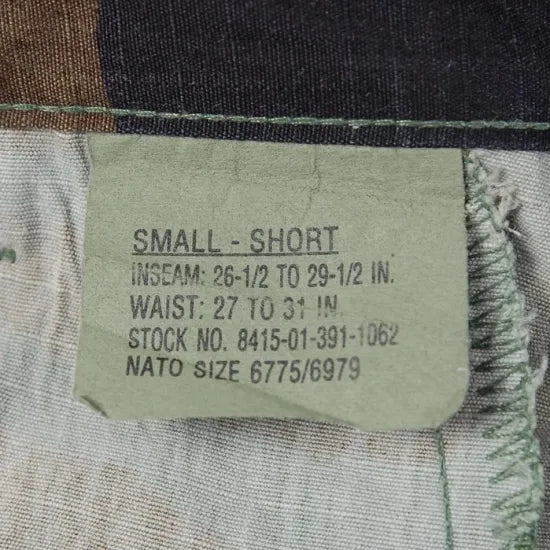 【スモール特価】アメリカ軍 ウッドランドカモ リップストップ コンバットパンツ USED 102RU-S=