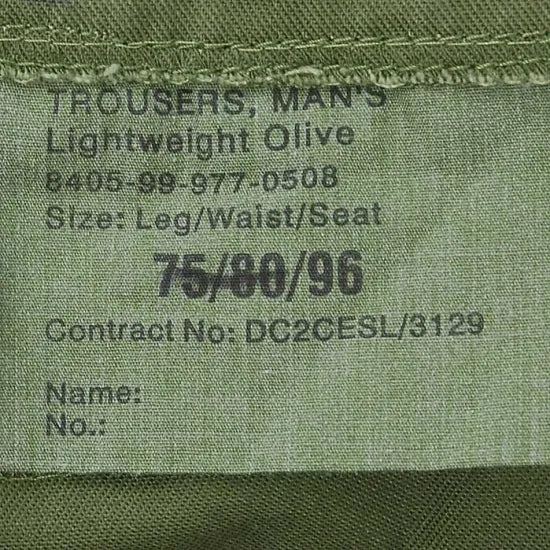 イギリス軍 OD ベイカーパンツ USED 201UB-