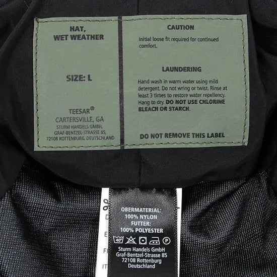 U.S. ブラック ジャングルハット 新品 M34-
