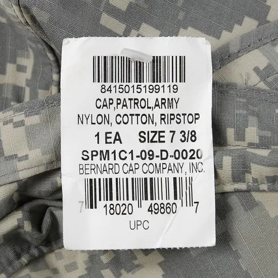 アメリカ軍 U.S.ARMY ACU デジタルカモ リップストップ パトロールキャップ 新品 M13NGI-