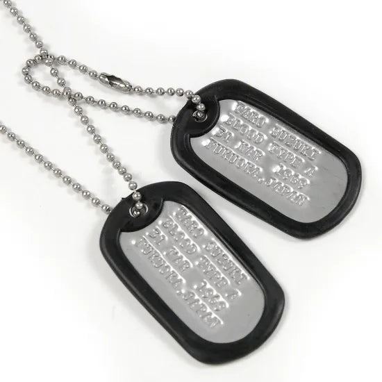 アメリカ軍 ドッグタグ ネックレス 名前打ち込み有 サイレンサー付 新品 101AP-