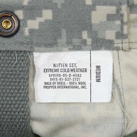 アメリカ軍 ACU デジタルカモ キルティングライナー付 極寒地用ミトングラブ USED 21AU=
