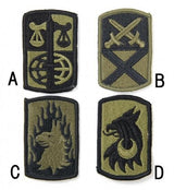 アメリカ軍 ミリタリー OD 部隊章ワッペン 新品 BRANCH-GN2-