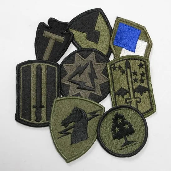 【10枚セット】アメリカ軍 ミリタリー OD 部隊章ワッペン 新品 BRANCH-GN-SET10-（当店選び）