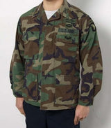 アメリカ軍 ウッドランドカモ コンバットジャケット ワッペン多数 USED A2CUWW=