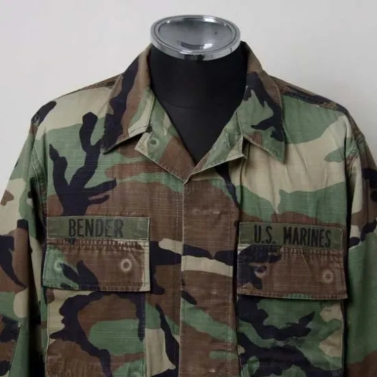 アメリカ軍 ウッドランドカモ リップストップ コンバットジャケット ワッペン2枚付 USED =