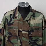 アメリカ軍 ウッドランドカモ リップストップ コンバットジャケット ワッペン2枚付 USED =