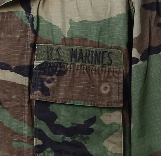 アメリカ軍 ウッドランドカモ リップストップ コンバットジャケット ワッペン2枚付 USED =