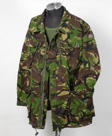 イギリス軍 DPM カモフラージュ ワッペン付 6ポケット コンバットスモックジャケット USED B34UW