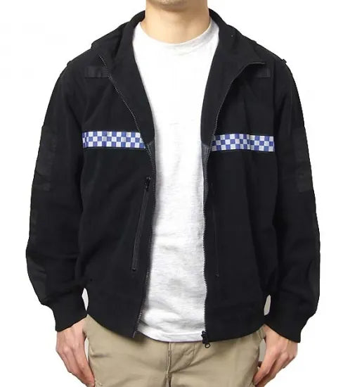 イギリス警察 POLICE ブラック フリースジャケット 新品 B48N=
