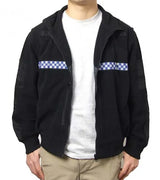 イギリス警察 POLICE ブラック フリースジャケット 新品 B48N=