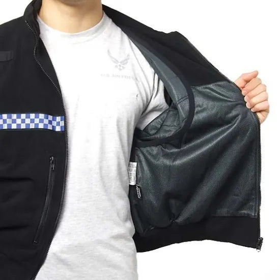 イギリス警察 POLICE ブラック フリースジャケット 新品 B48N=