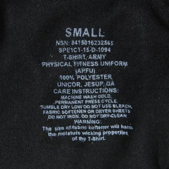 【訳あり】アメリカ軍 U.S.ARMY ブラック 後期型 APFU トレーニングTシャツ USED -
