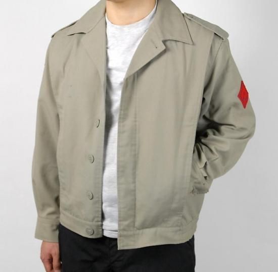 フランス空軍 ベージュグレー ショートウィンドジャケット ワッペン付 USED F48UW=