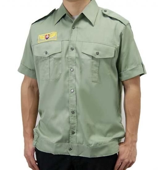スロバキア軍 ライトグリーン 半袖エンブロイシャツ（新品）E98LGN-SS-