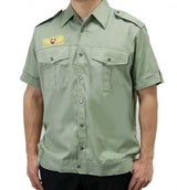 スロバキア軍 ライトグリーン 半袖エンブロイシャツ（新品）E98LGN-SS-