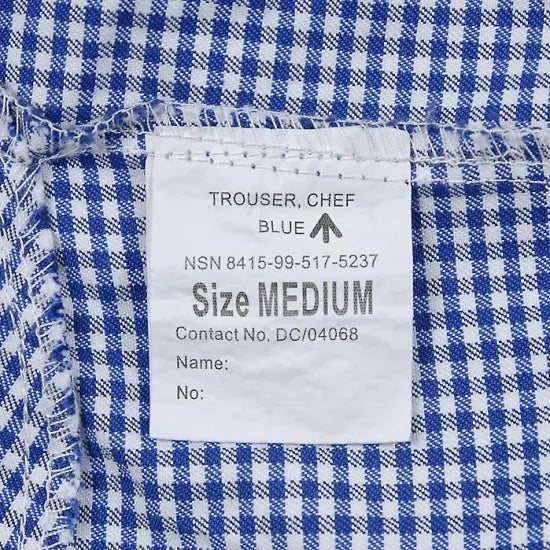 イギリス軍 ギンガムチェック ウエストゴム シェフパンツ USED -