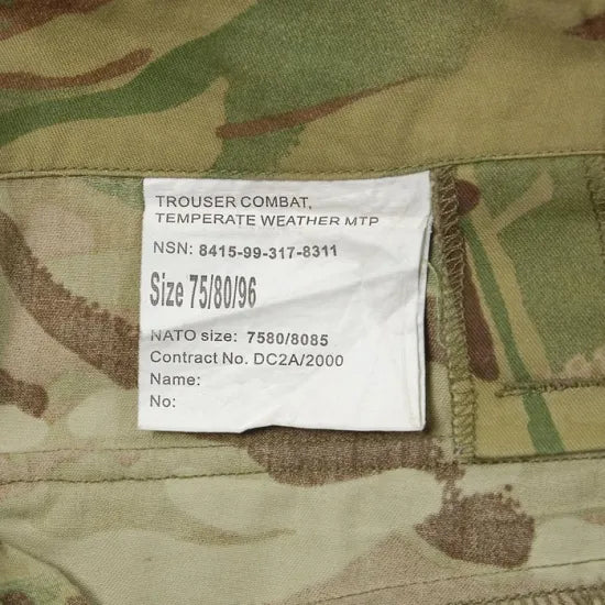 イギリス軍 MTP テンパレイト スラントポケット コンバットパンツ USED =